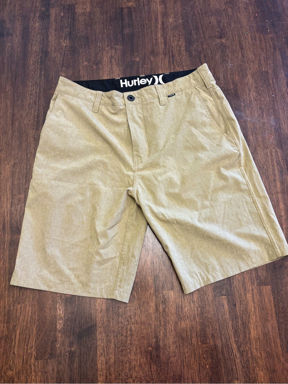 Hurley Phantom Hybrid Walk Shorts Mens 31 Khaki Stretch Surf Casual
